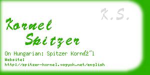 kornel spitzer business card